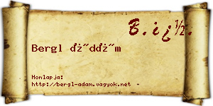 Bergl Ádám névjegykártya